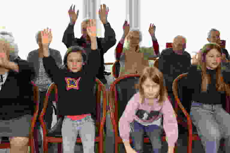 Zitdansen met de kinderen van het 3de leerjaar