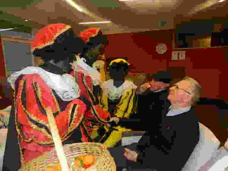 Sinterklaas en Zwarte Piet op bezoek